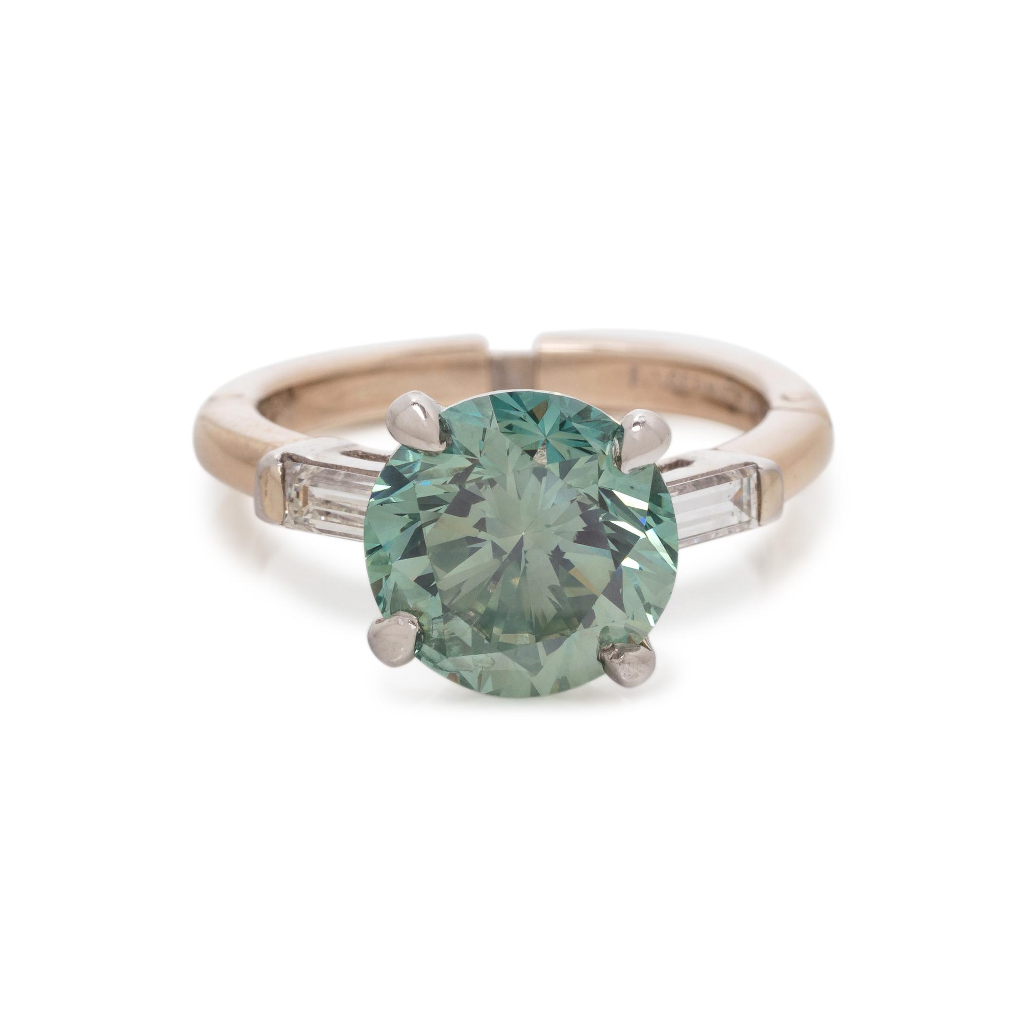 COLORED DIAMOND AND DIAMOND RING