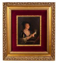 A Berlin (K.P.M.) Porcelain Plaque 21 1/2 x 19 1/4 inches (framed).