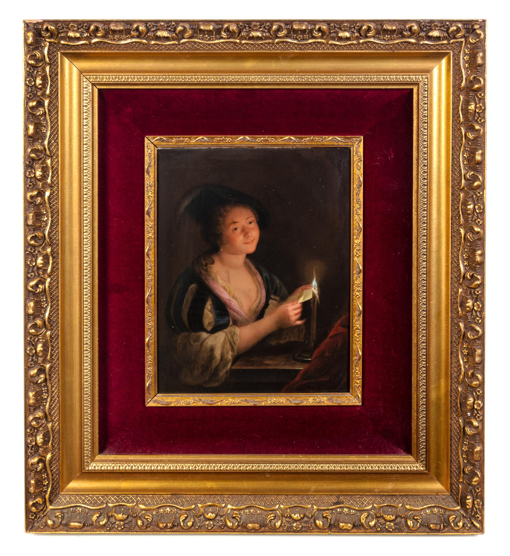 A Berlin (K.P.M.) Porcelain Plaque 21 1/2 x 19 1/4 inches (framed).