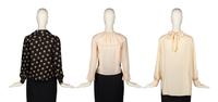 Three Blouses by Saint Laurent and Chloé, 1970-80s