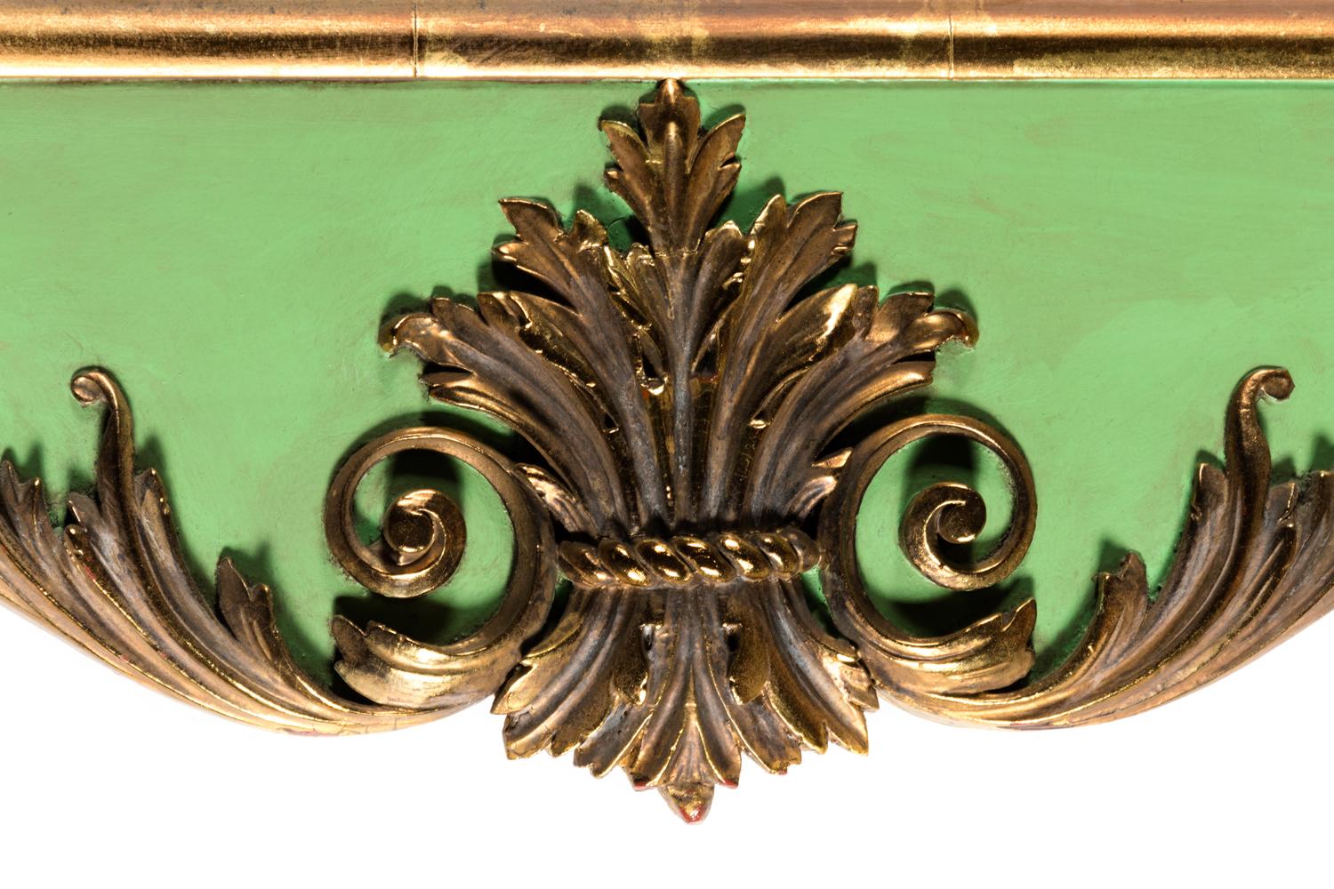 A George III Style Painted and Parcel Gilt Mirror