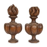 A Pair of Continental Carved Walnut Appliques