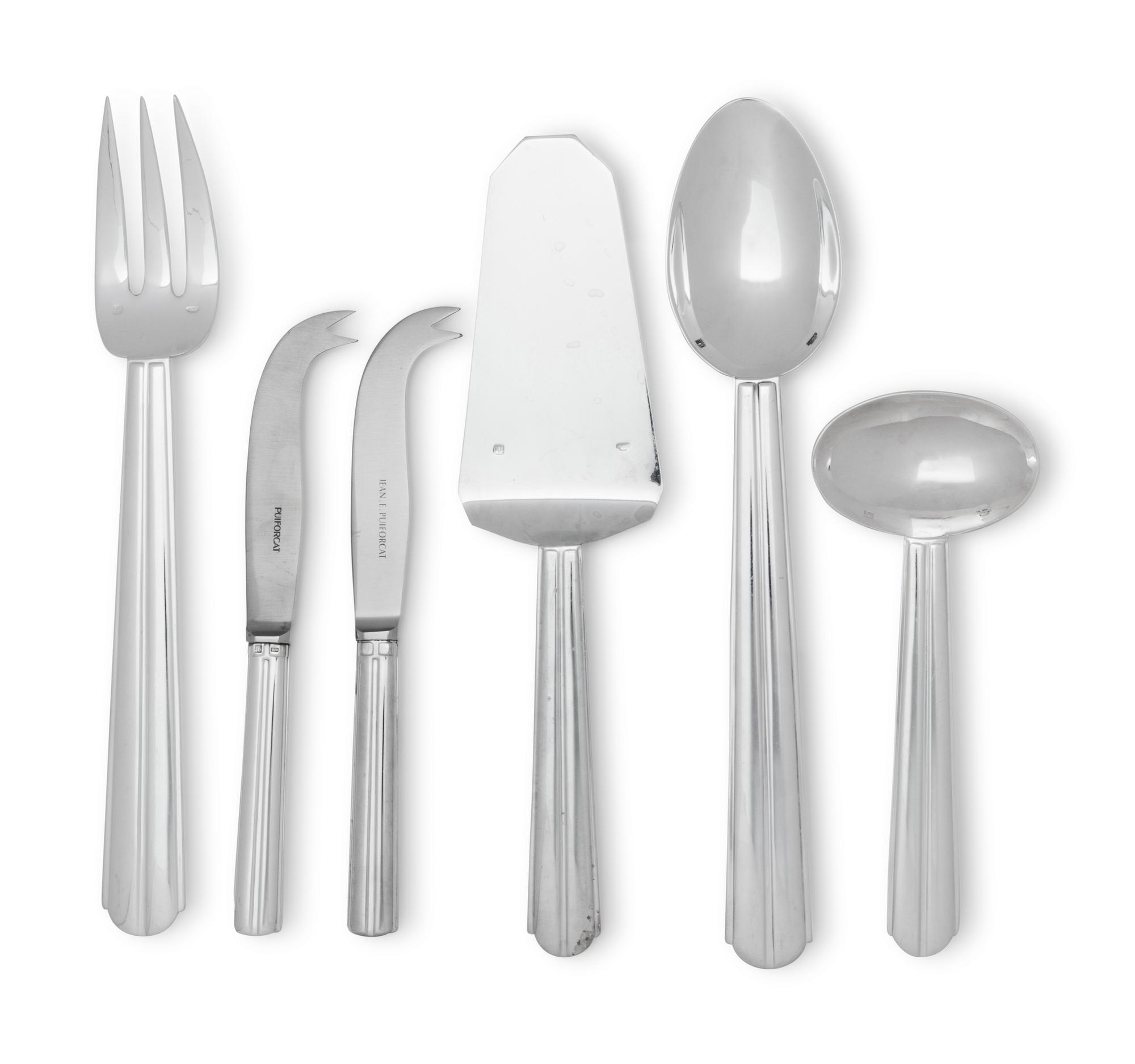 A Puiforcat Chantaco Silver-Plate Flatware Service