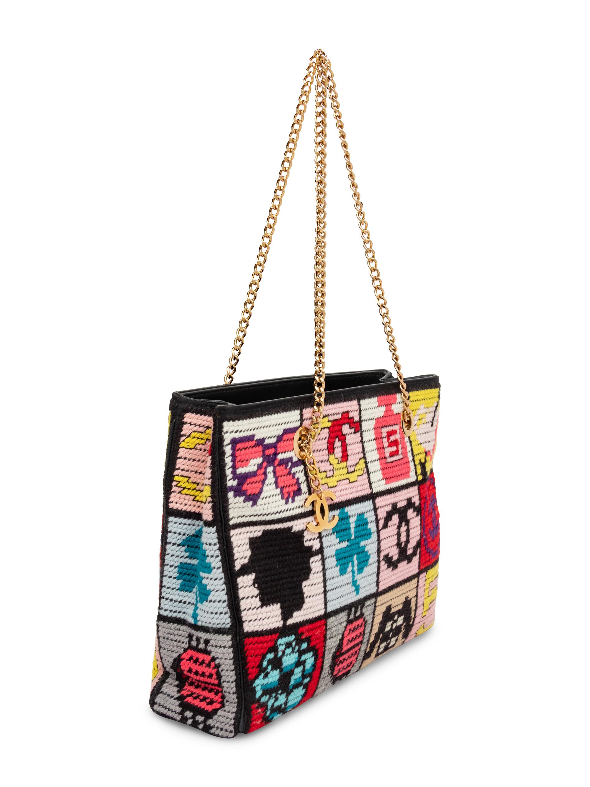 CHANEL, PRECIOUS SYMBOLS NEEDLEPOINT BAG