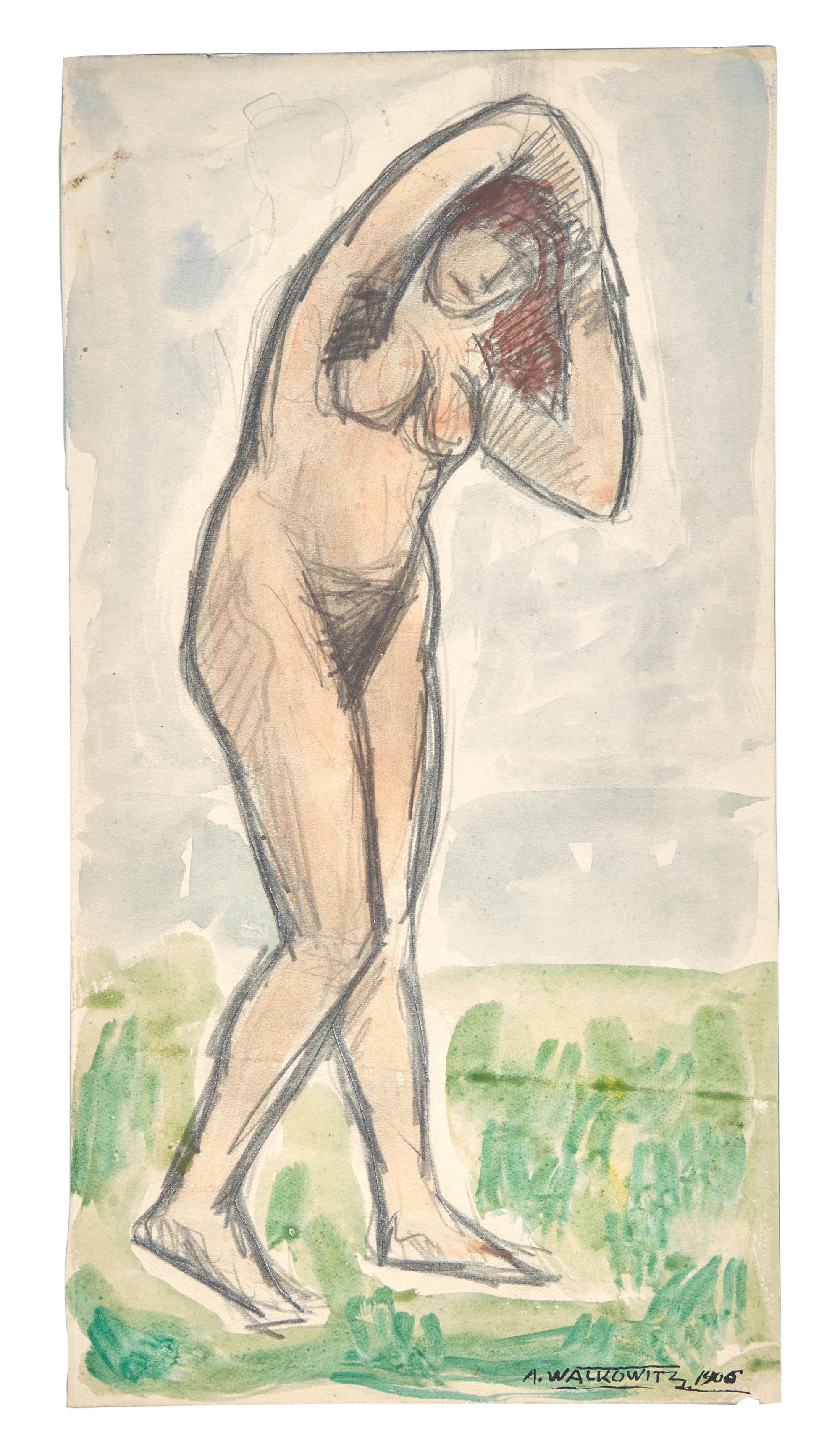 Four Works: The Red Dancer; together with Two Sketches of Isadora Duncan, and Nude in a Landscape (Eve), circa 1906 (4)