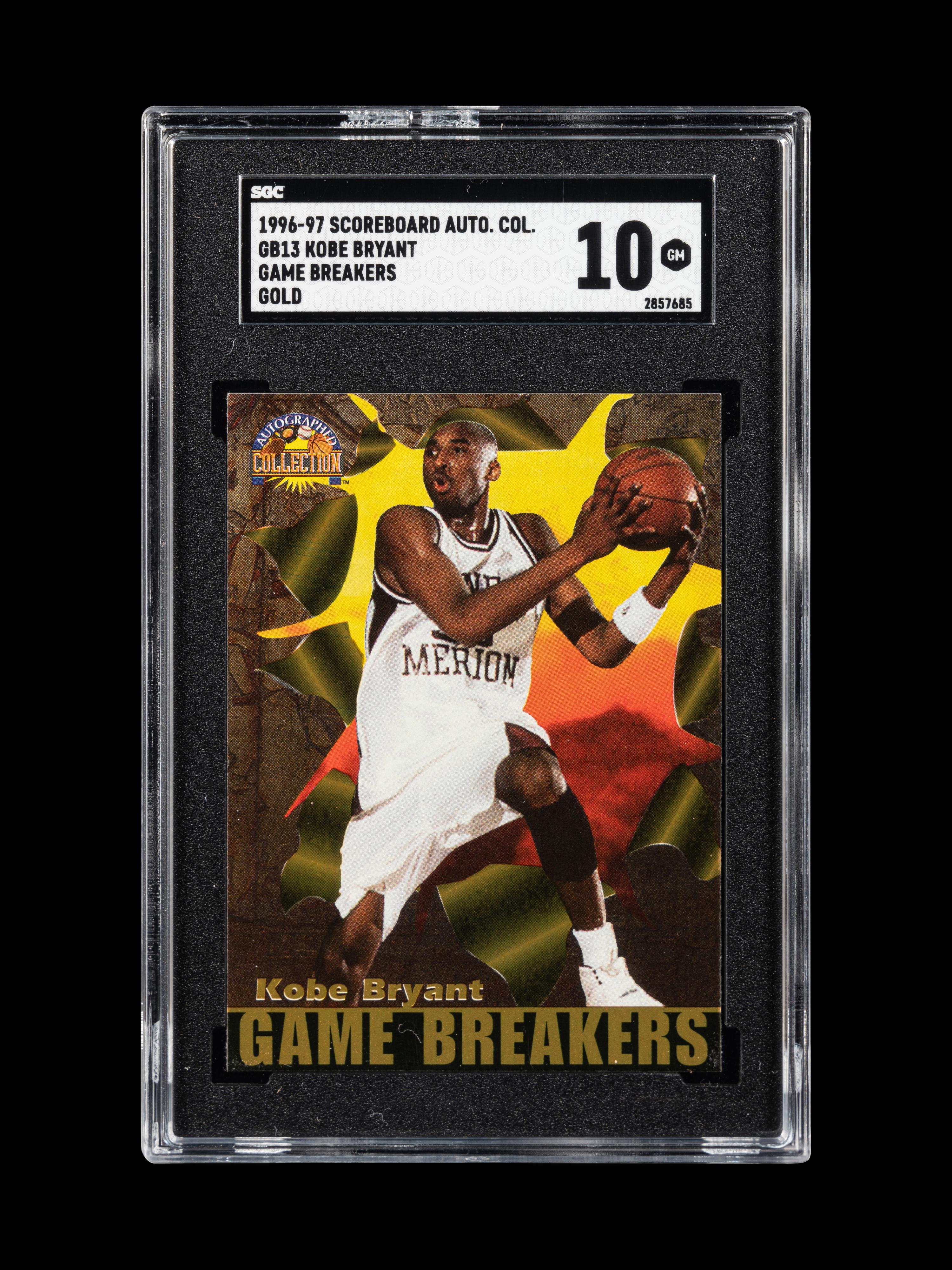 A Group of 1996-97 Score Board Autographed Collection Game Breakers Kobe Bryant Rookie Basketball Cards No. GB13 (SGC 10 GEM MINT, SGC 9 MINT)