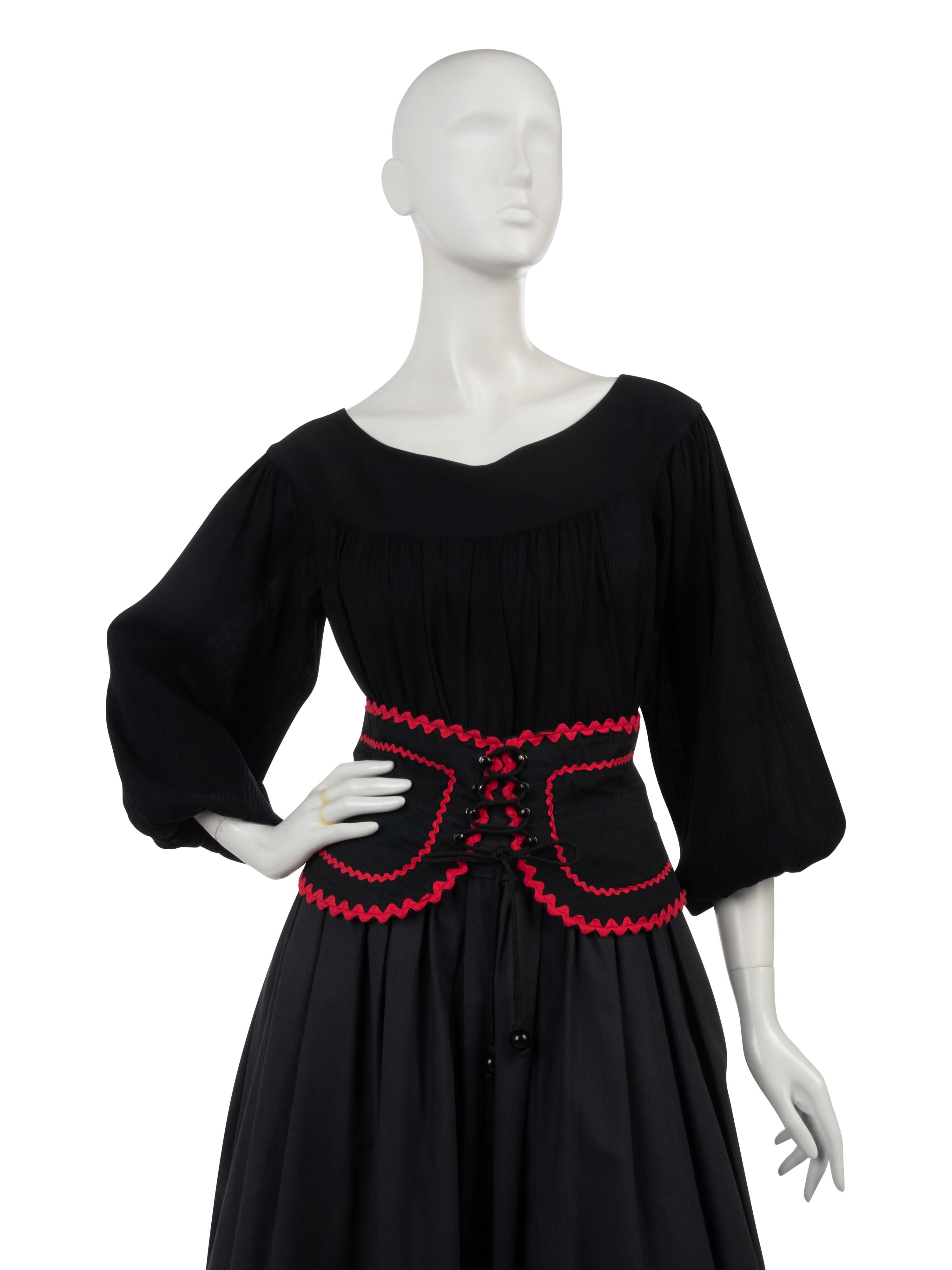 Four Piece Saint Laurent Rive Gauche Peasant Ensemble, 1970s