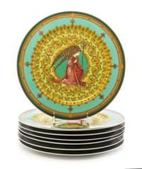 A Group of Rosenthal Porcelain Christmas Plates Diameter 12 inches. — GIANNI VERSACE, 1995