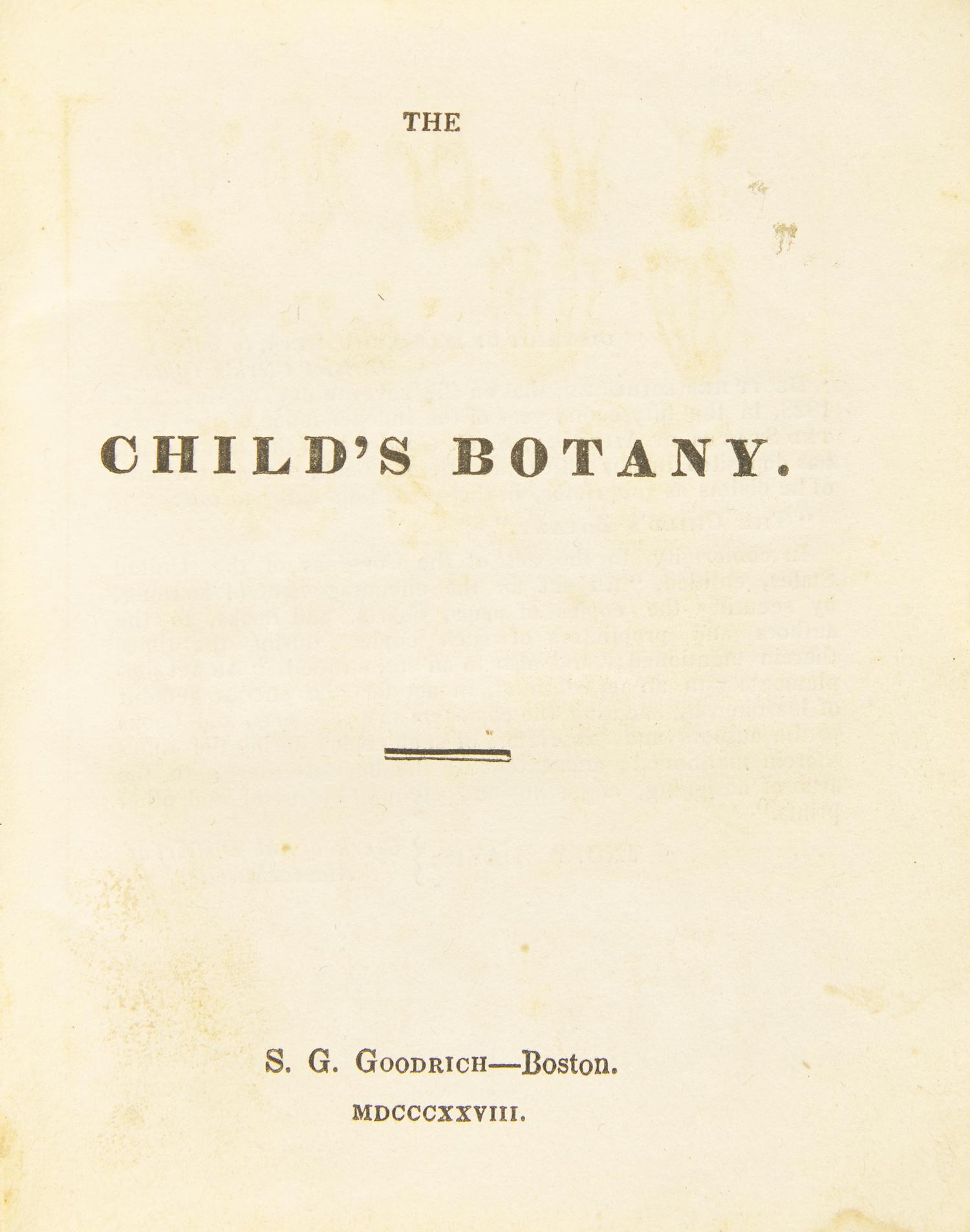 [Children's & Illustrated] Goodrich, Samuel G. The Child's Botany