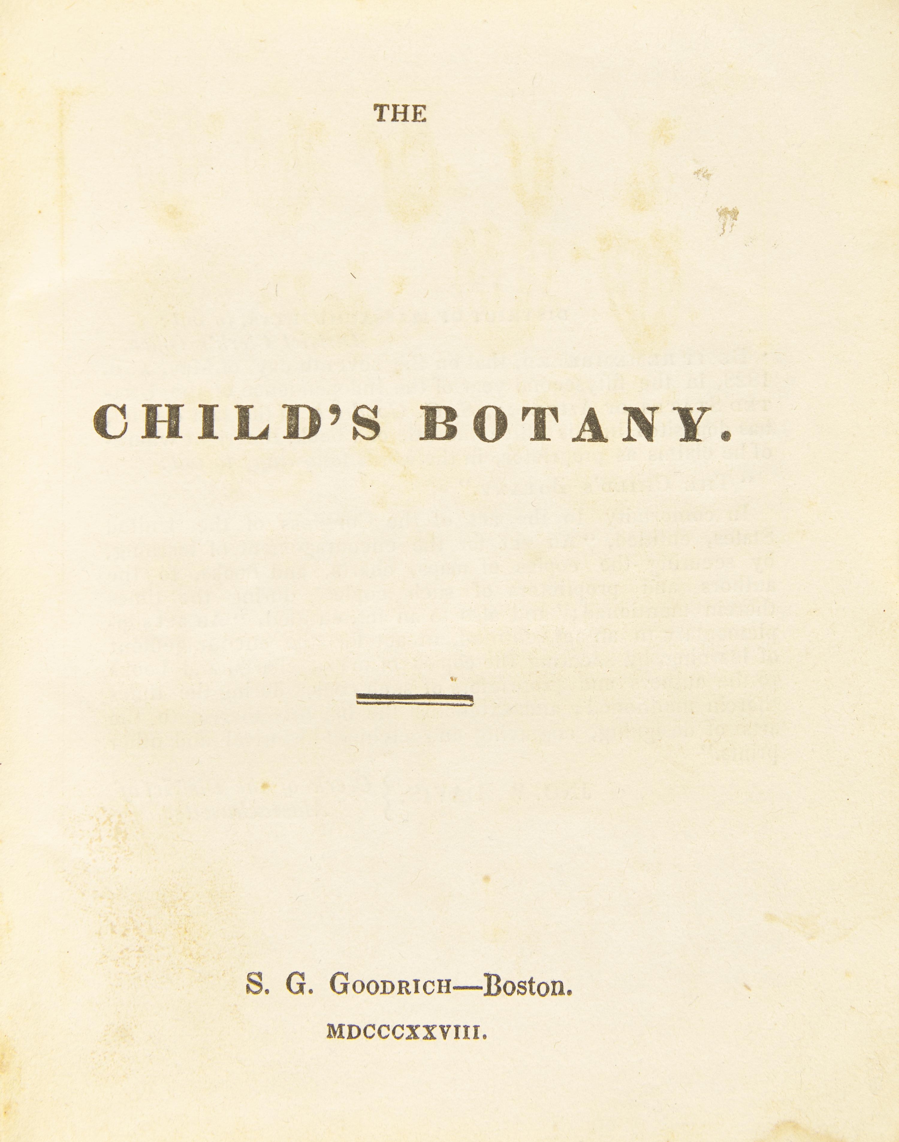 [Children's & Illustrated] Goodrich, Samuel G. The Child's Botany