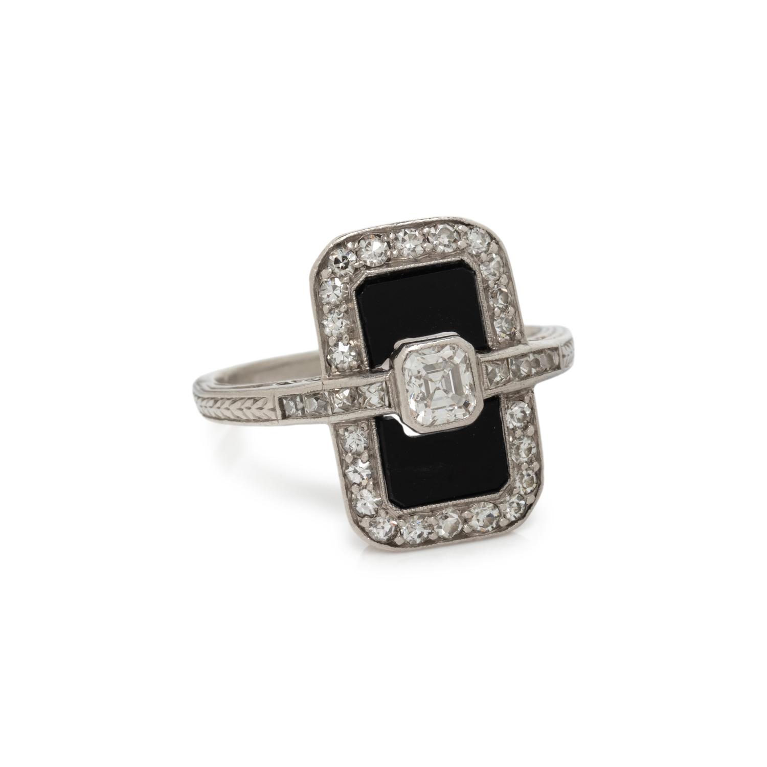 ONYX AND DIAMOND RING