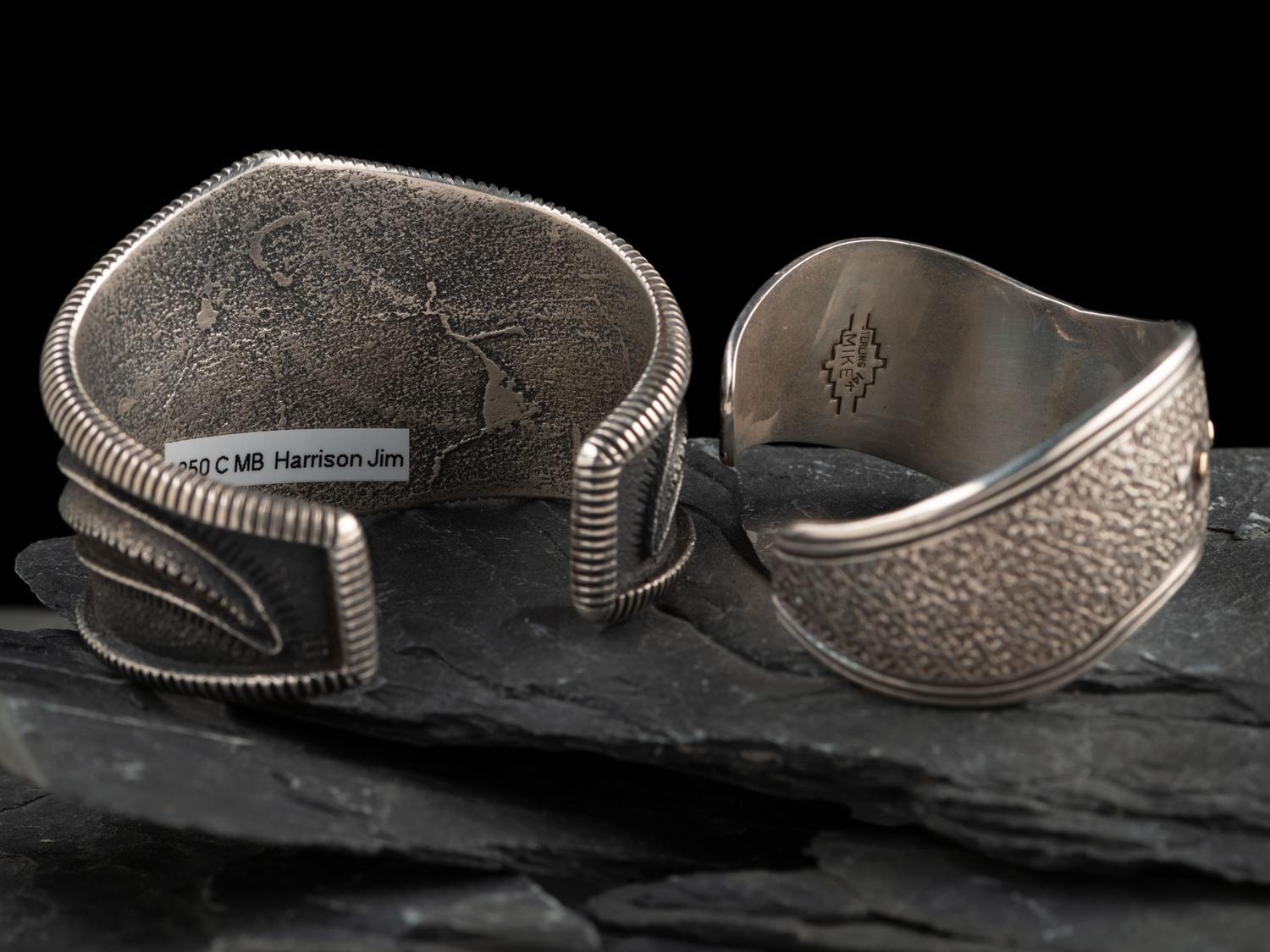 Navajo Silver and Coral Cuff Bracelets