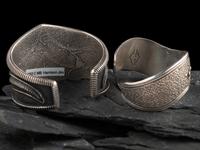Navajo Silver and Coral Cuff Bracelets
