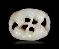 Four Chinese Carved Celadon Jade Figures