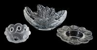 Three Lalique Molded and Frosted Glass Bowls Length of longer 7 1/2 inches. — 20TH CENTURY