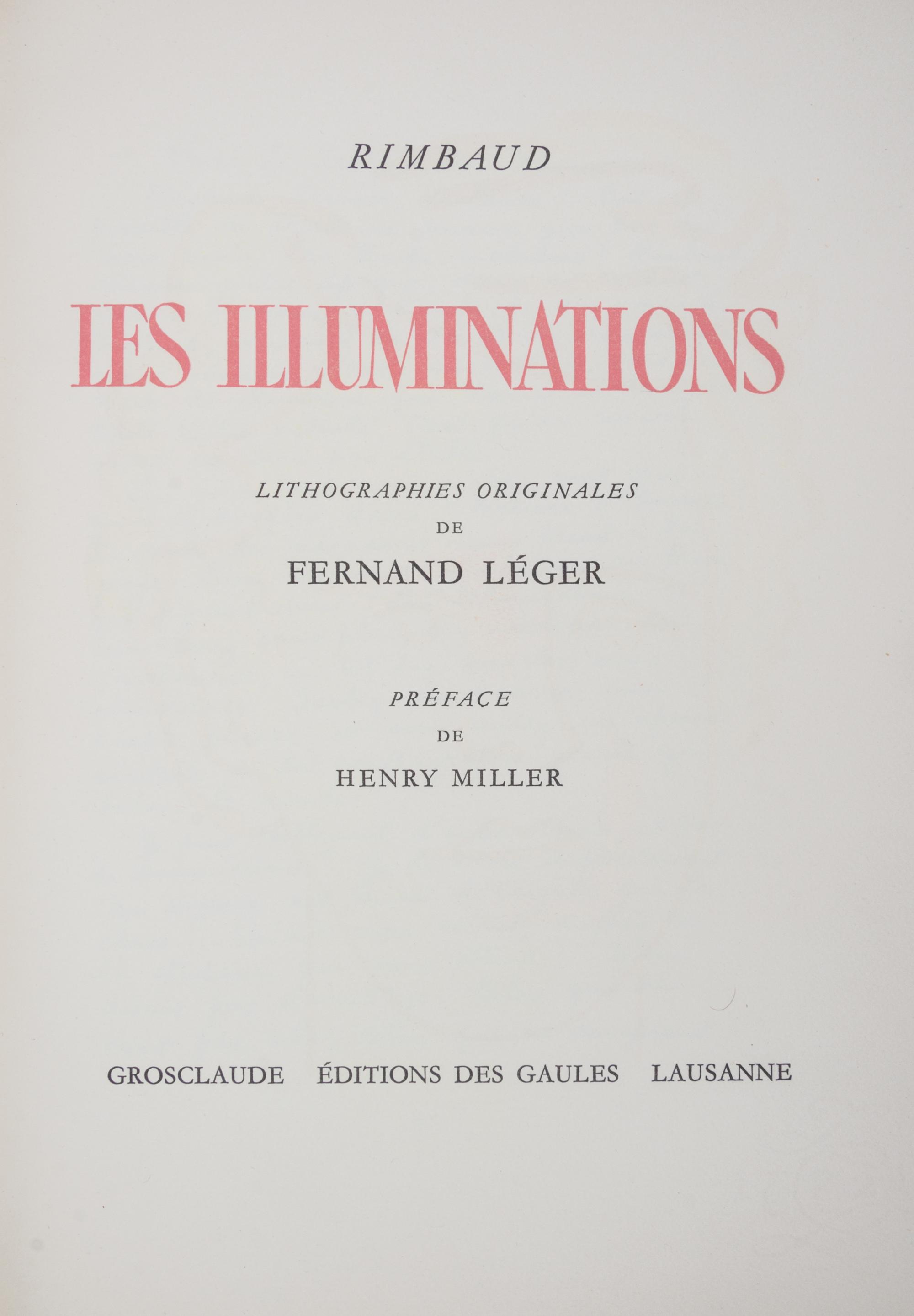 (LEGER, FERNAND) RIMBAUD, ARTHUR. Les Illuminations. Lausanne, 1949. Limited, signed. Finely bound.