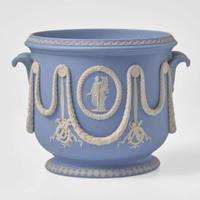 A Wedgwood Solid Blue Jasperware Handled Wine Cooler UK, circa 1860