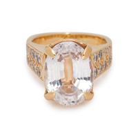 KUNZITE AND DIAMOND RING