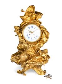 A Louis XV Style Gilt Bronze Clock
