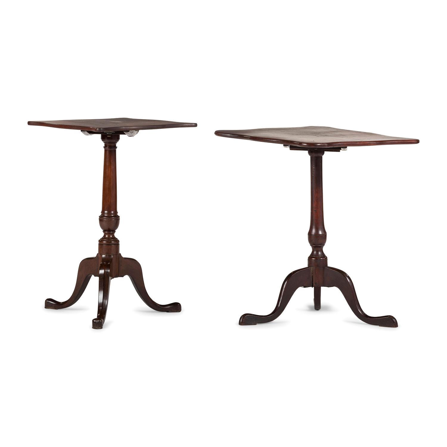 A Federal Figured Mahogany Handkerchief Tilt-Top Candlestand