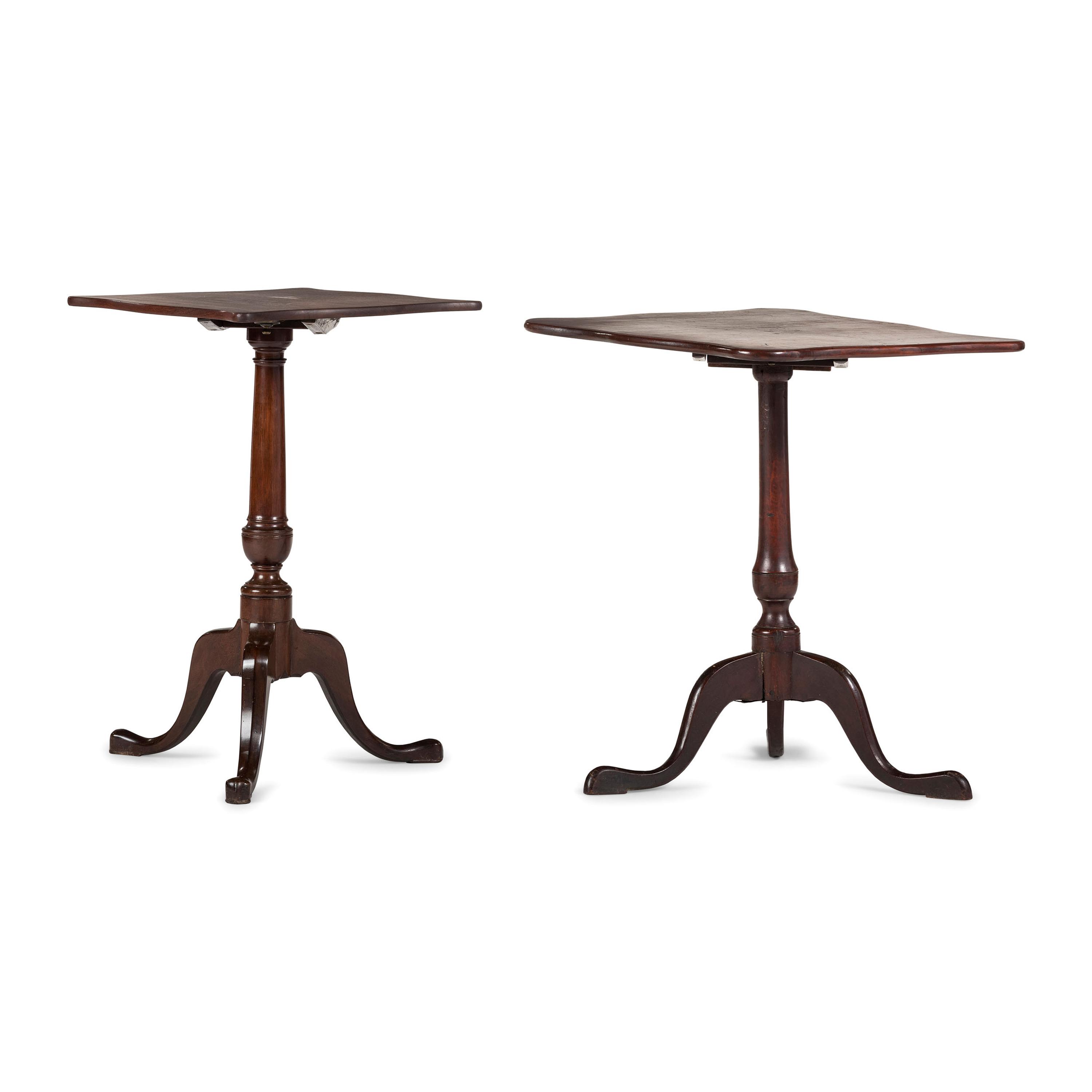 A Federal Figured Mahogany Handkerchief Tilt-Top Candlestand