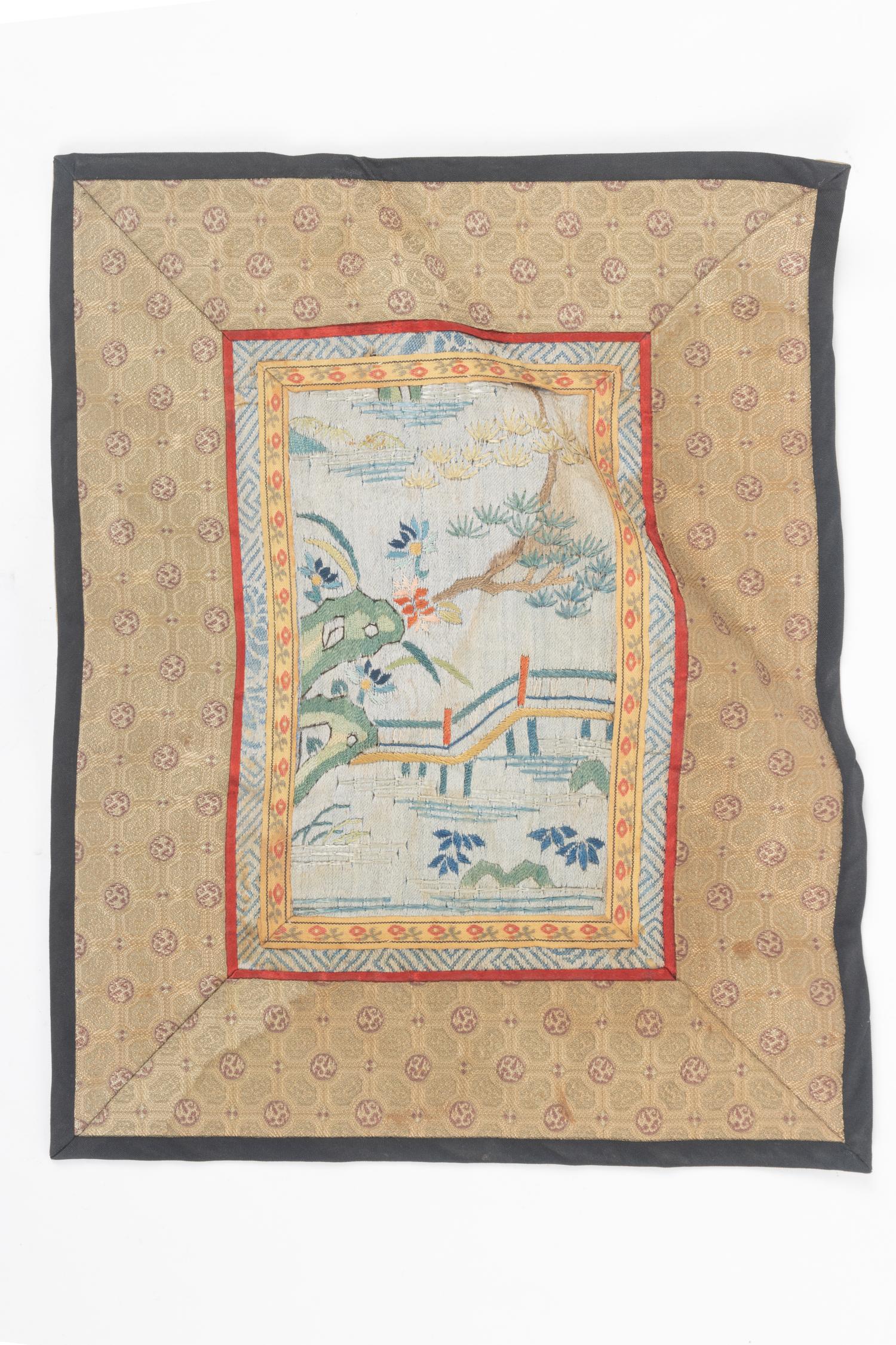 Five Chinese Silk Embroidery Panels