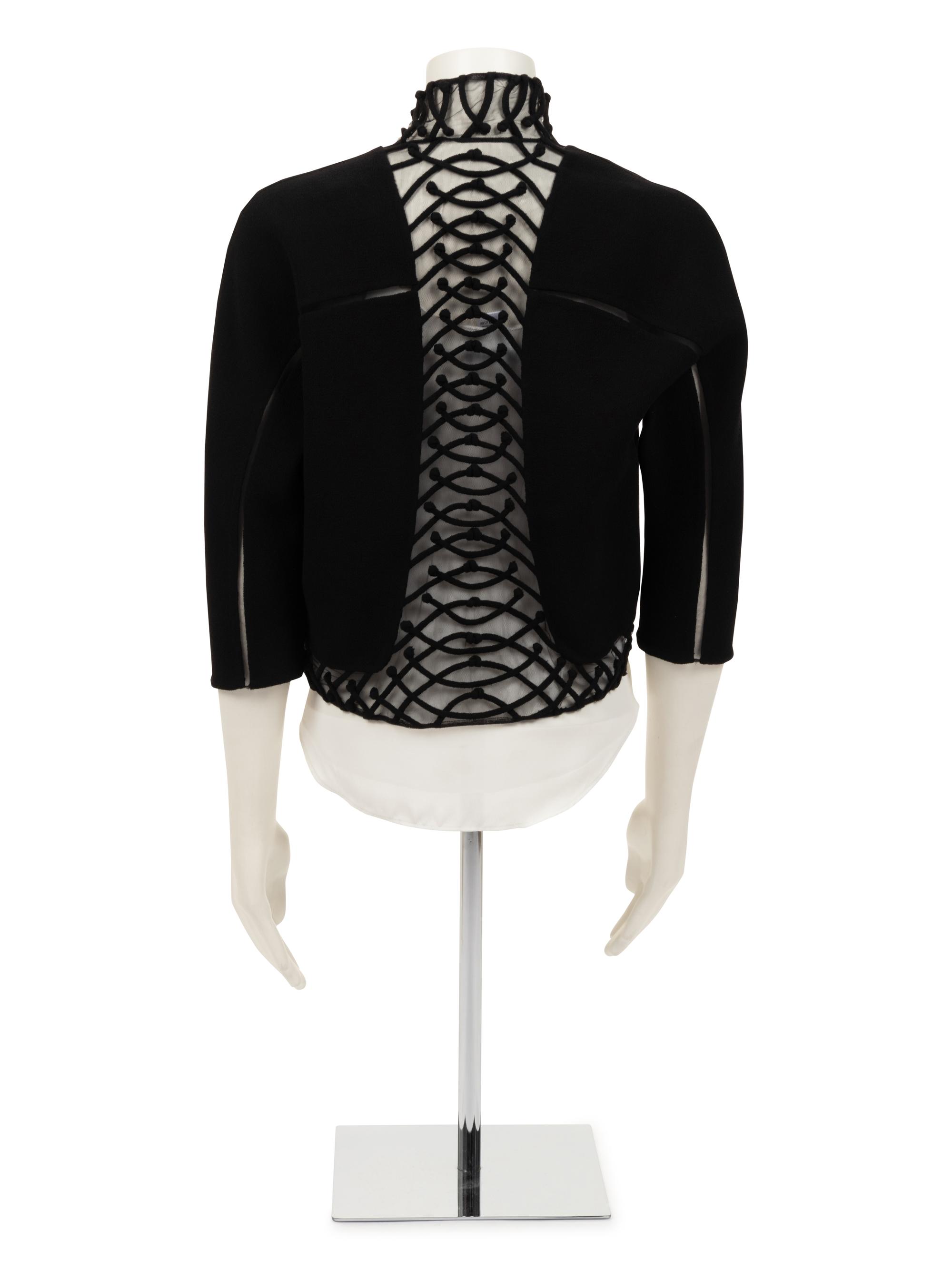 Ralph Rucci Crepe and Net Bolero Jacket