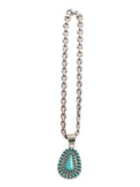 Sterling Silver and Turquoise Pendant Necklace