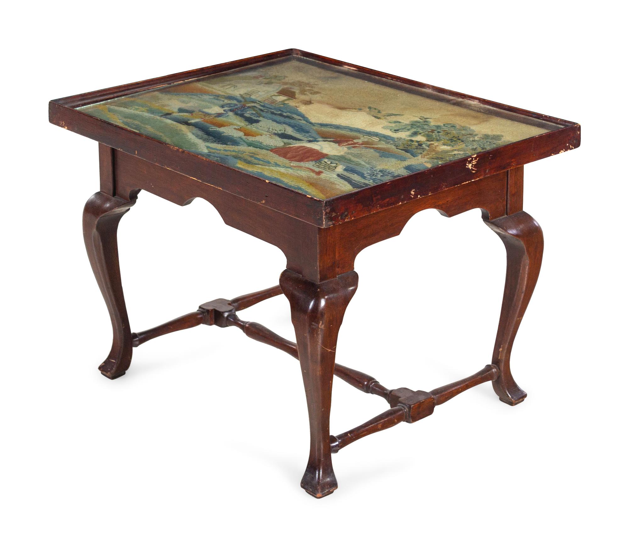 A Georgian Style Needlepoint-Inset Table