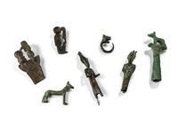 14 Egyptian Bronze Figures and Items