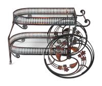 A Salterini Wrought Iron and Glass Palm Springs Pattern Bar Cart — 20TH CENTURY