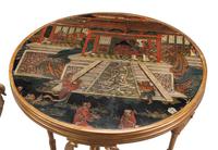 A Pair of Directoire Style Giltwood and Chinese Lacquer Tables