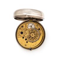 BRITISH, STERLING SILVER OPEN FACE POCKET WATCH