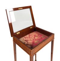 An Edwardian Satinwood-Banded Mahogany Vitrine Table