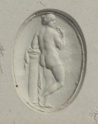 A Greek Glass Ring Stone with the Goddess Venus — Set in a gold ring
