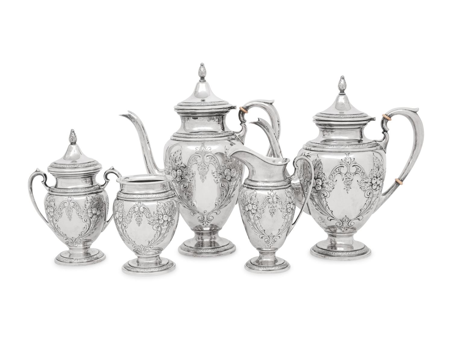 An American Silver Five-Piece Tea and Coffee Service