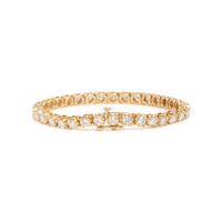 Diamond and Yellow Gold Line Bracelet