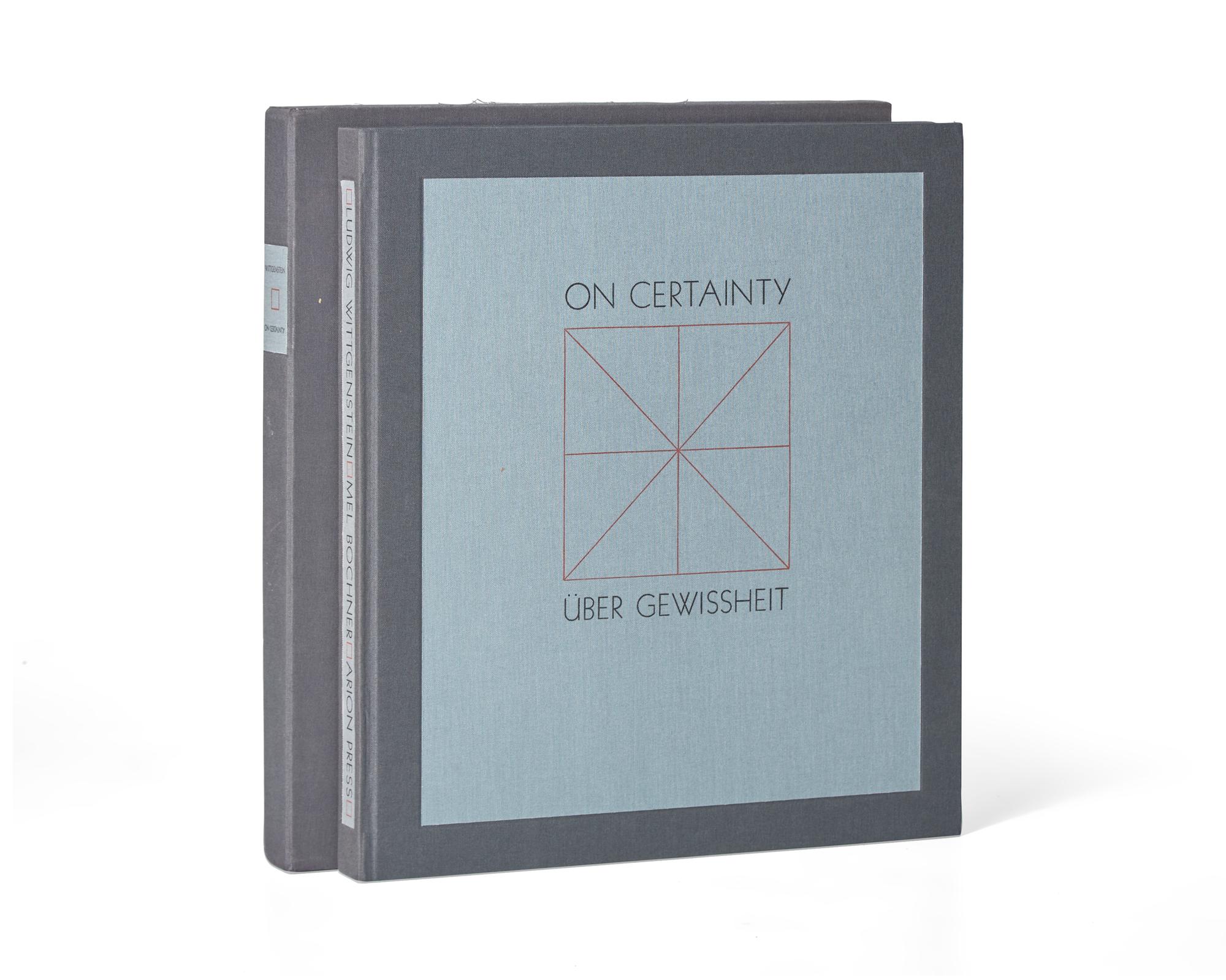 [FINE PRESS - ARION PRESS]. WITTGENSTEIN, Ludwig (1889-1951). On Certainty . San Francisco: Arion Press, 1991.