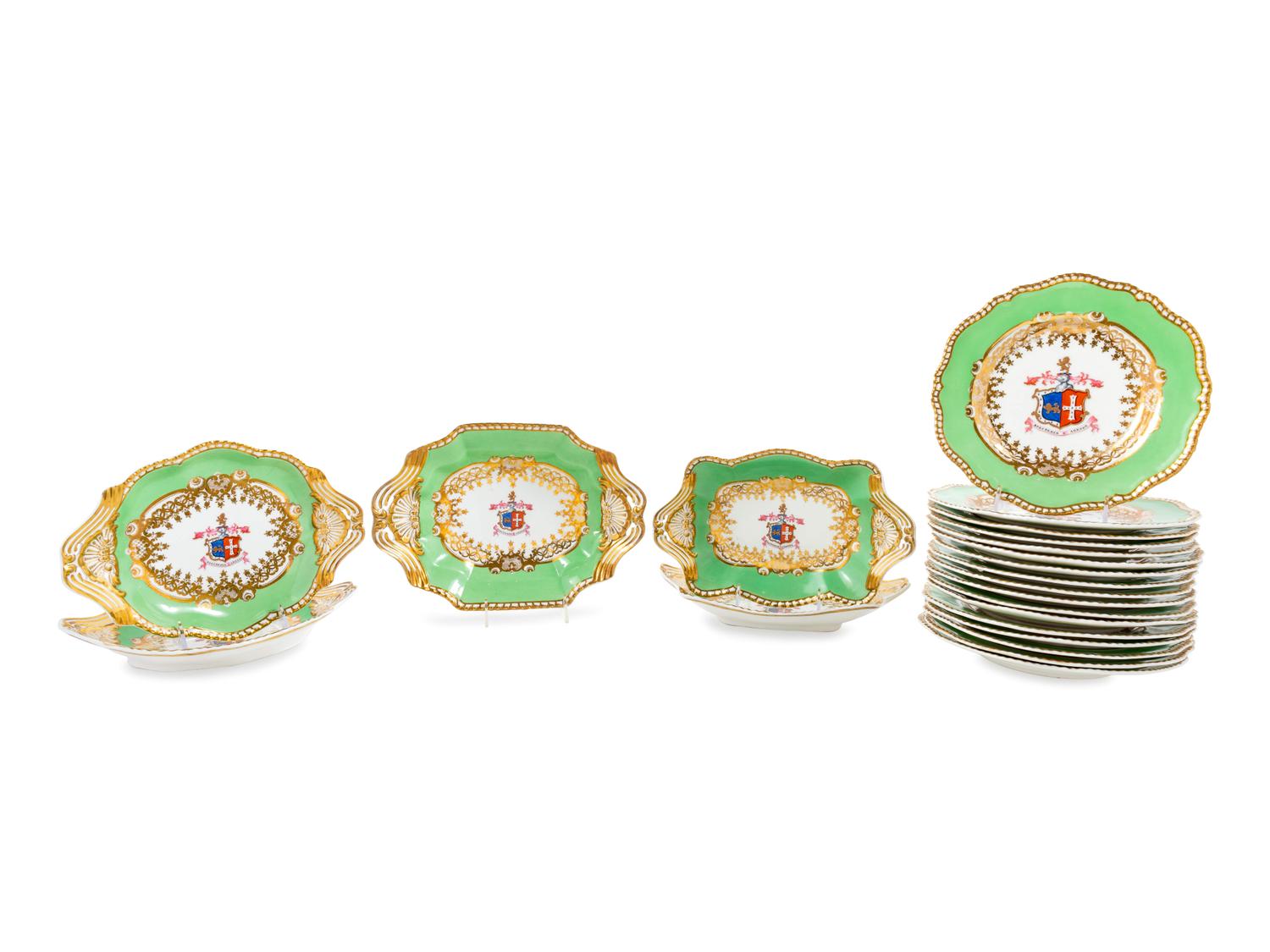 An English Felspar Porcelain Dessert Service