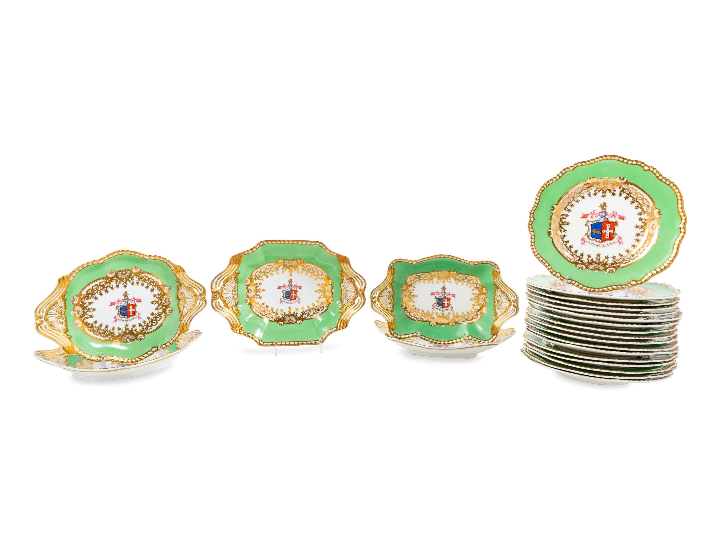 An English Felspar Porcelain Dessert Service