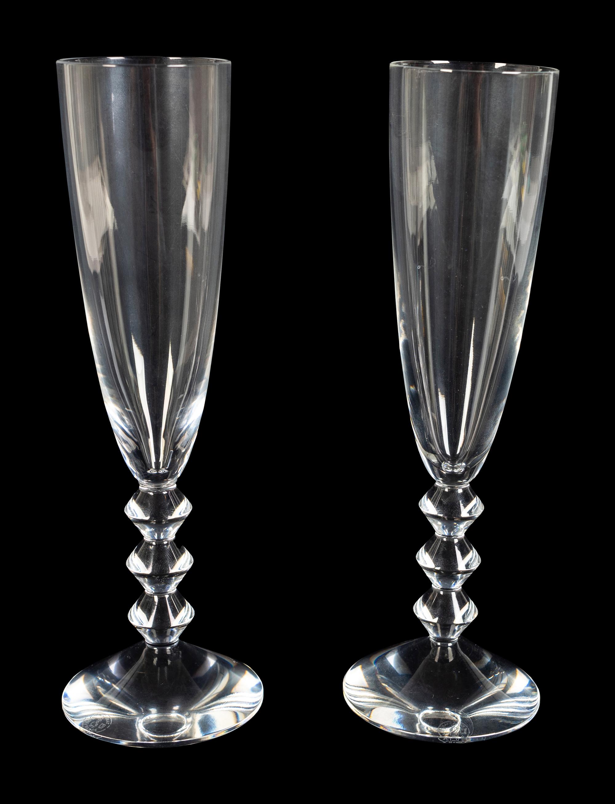 A Set of Eight Baccarat Champagnes