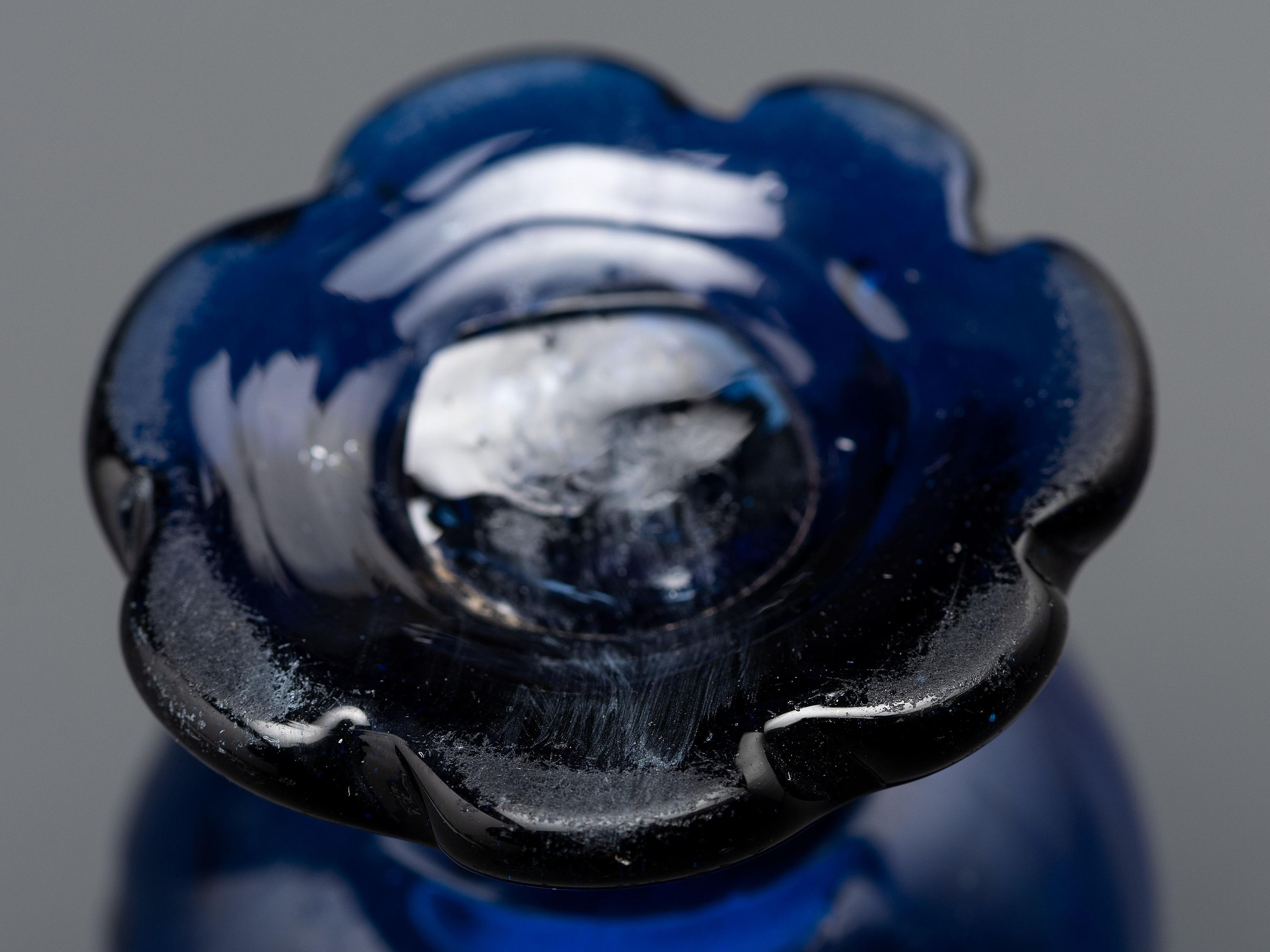 A Blown-Glass Saltcellar in Cobalt Blue