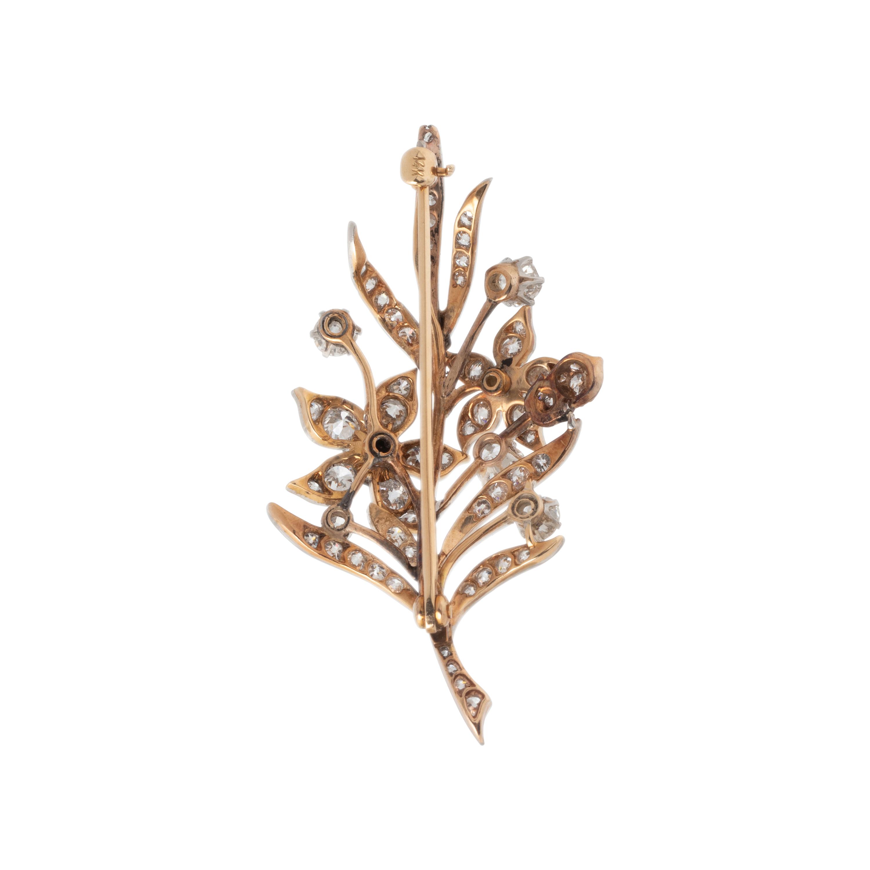 DIAMOND FLOWER BROOCH