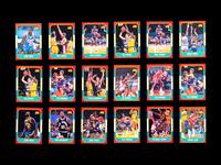 A Group of 71 1986 Fleer Basketball Cards and Stickers (Including Julius Erving, Patrick Ewing, Magic Johnson and Hakeem Olajuwon)
