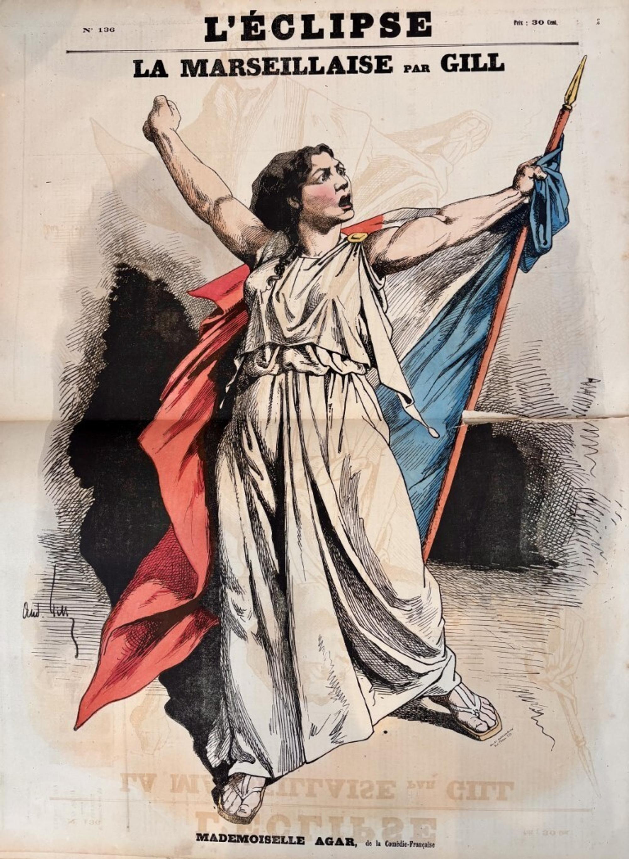 L'Eclipse Satirical Weekly Journal Bound in 3 Folios, Illustrations by Andre Gill