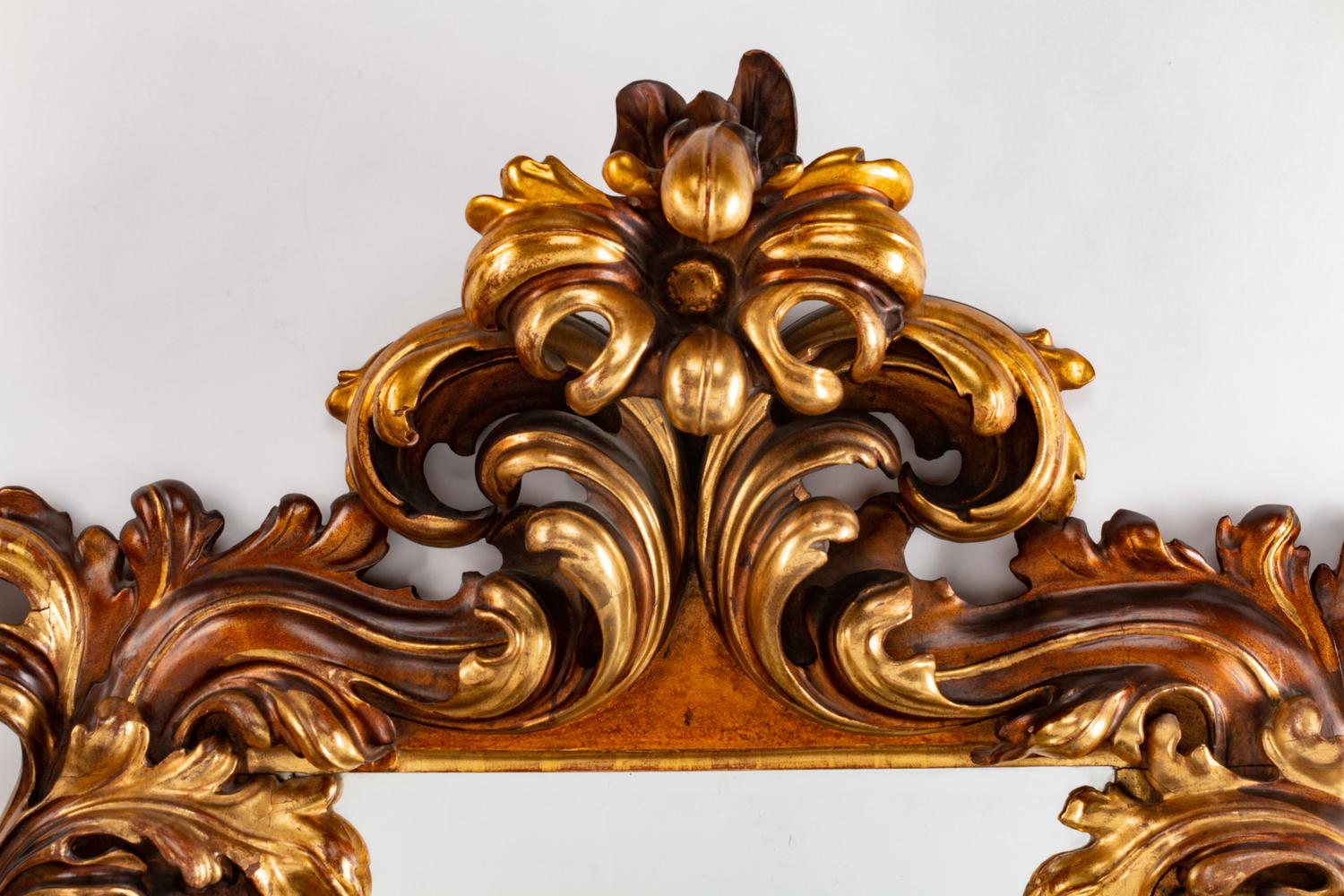 An Italian Rococo Style Carved Giltwood Mirror — 19TH CENTURY