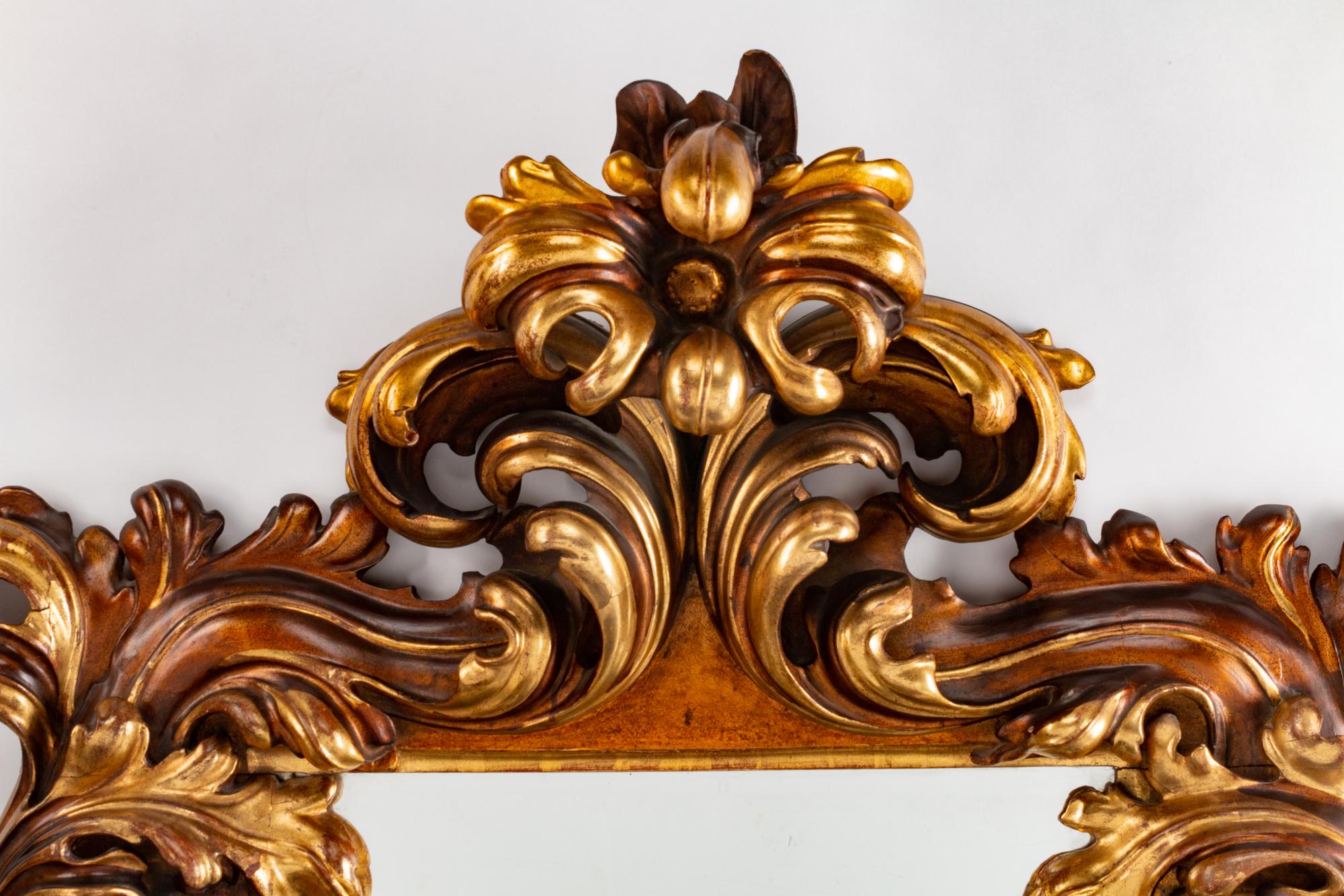 An Italian Rococo Style Carved Giltwood Mirror — 19TH CENTURY