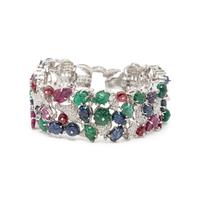 WHITE GOLD, DIAMOND AND MULTIGEM BRACELET