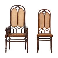 A Set of Six Gothic Revival Bentwood Chairs