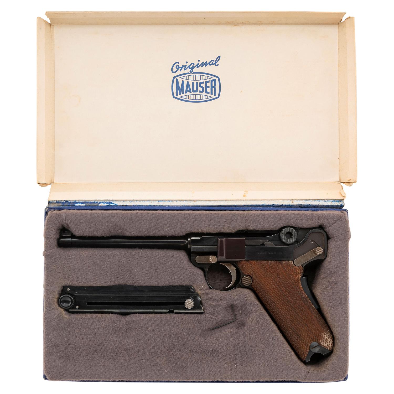*Interarms "Swiss-Style" Mauser Eagle P.08 .30 Luger Pistol In Factory Box